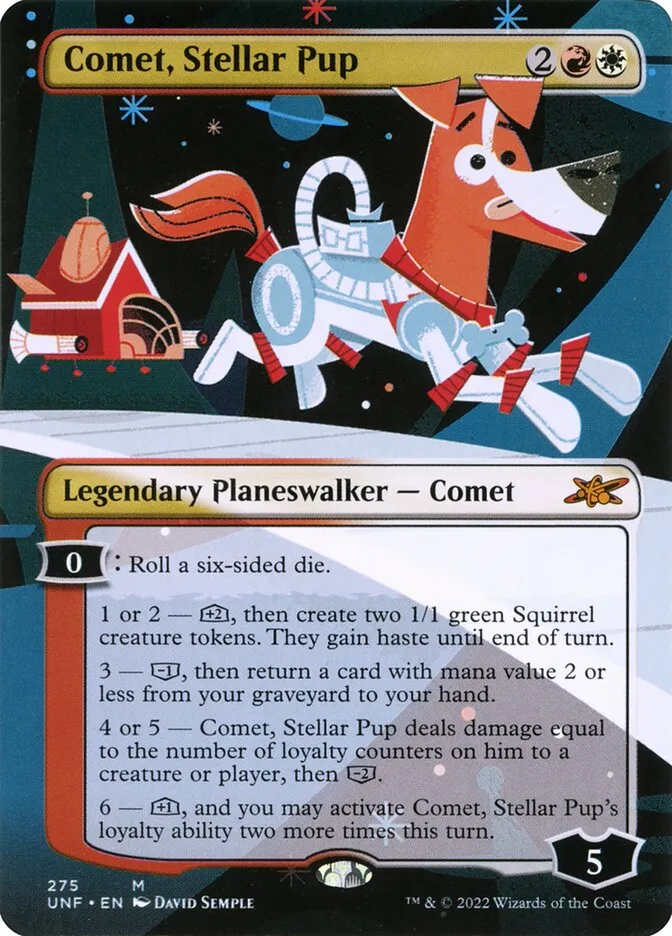 2022 Unfinity Comet, Stellar Pup mythic #275 mythic card image