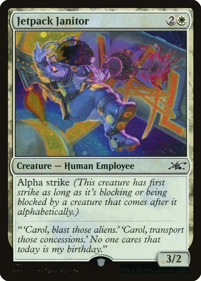 2022 Unfinity Jetpack Janitor common #301 common card image