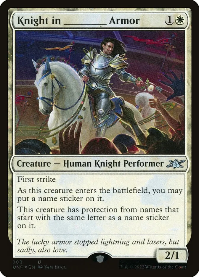 2022 Unfinity Knight in _____ Armor uncommon #303 uncommon card image