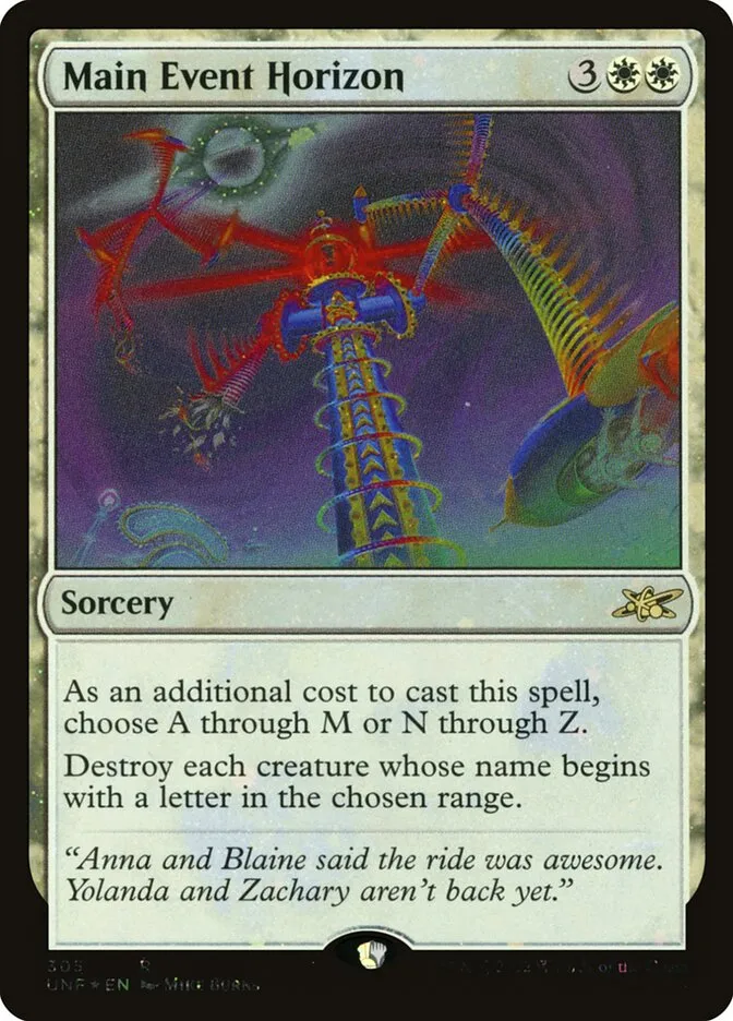 2022 Unfinity Main Event Horizon rare #305 rare card image