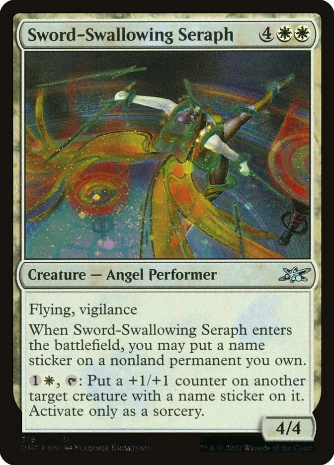 2022 Unfinity Sword-Swallowing Seraph uncommon #316 uncommon card image