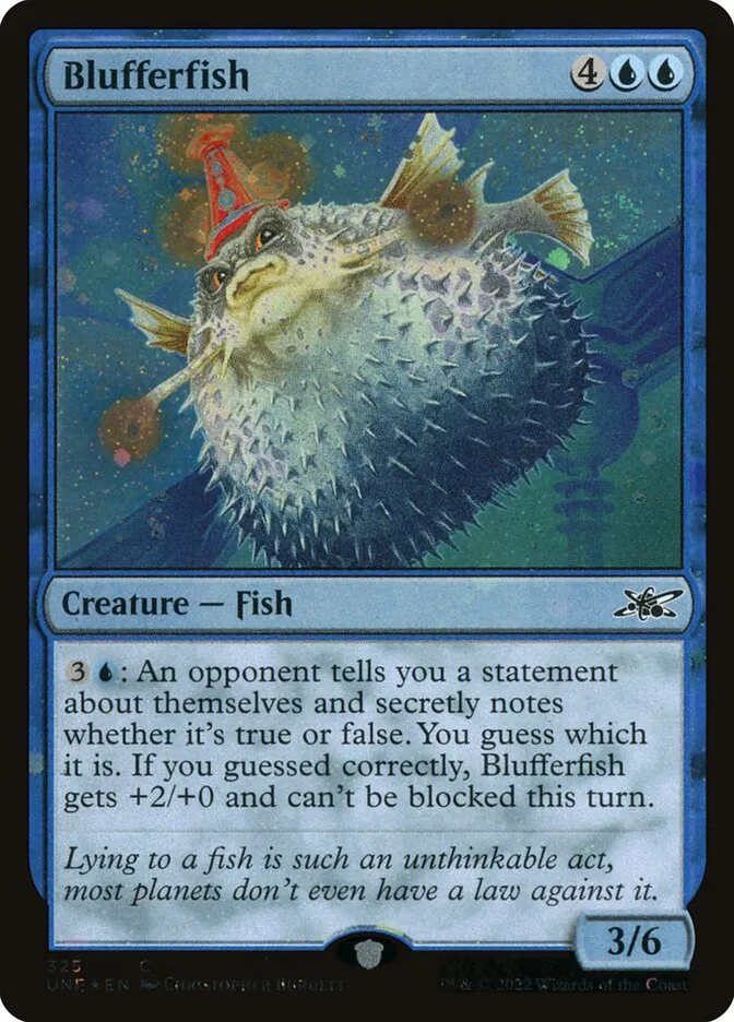 2022 Unfinity Blufferfish common #325 common card image
