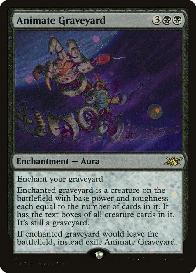 2022 Unfinity Animate Graveyard rare #351 rare card image