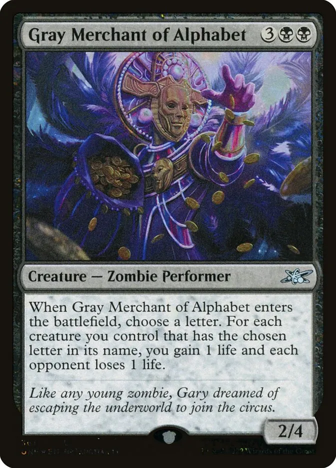 2022 Unfinity Gray Merchant of Alphabet #361 uncommon card image
