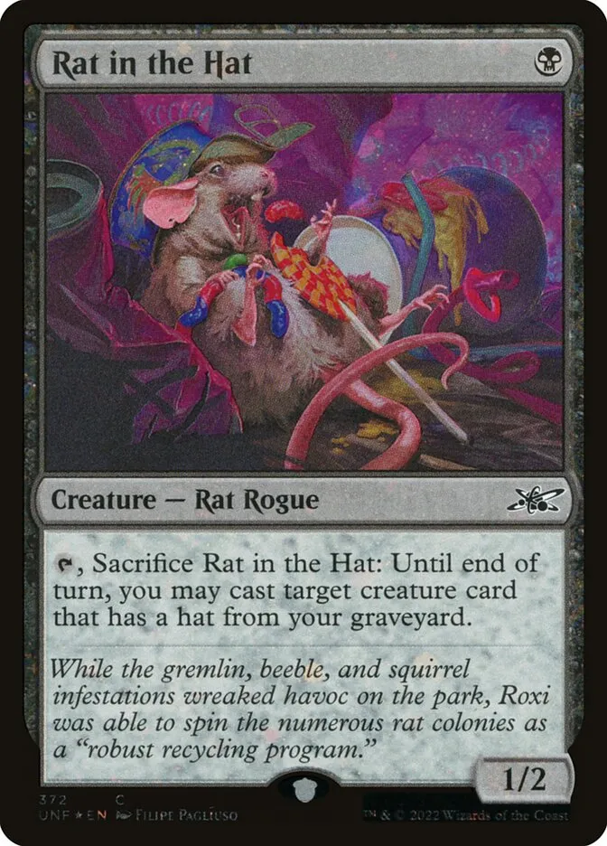 2022 Unfinity Rat in the Hat common #372 common card image