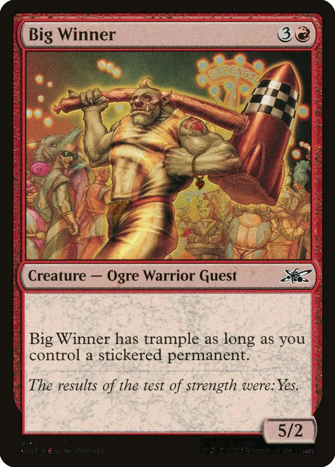 2022 Unfinity Big Winner common #387 common card image