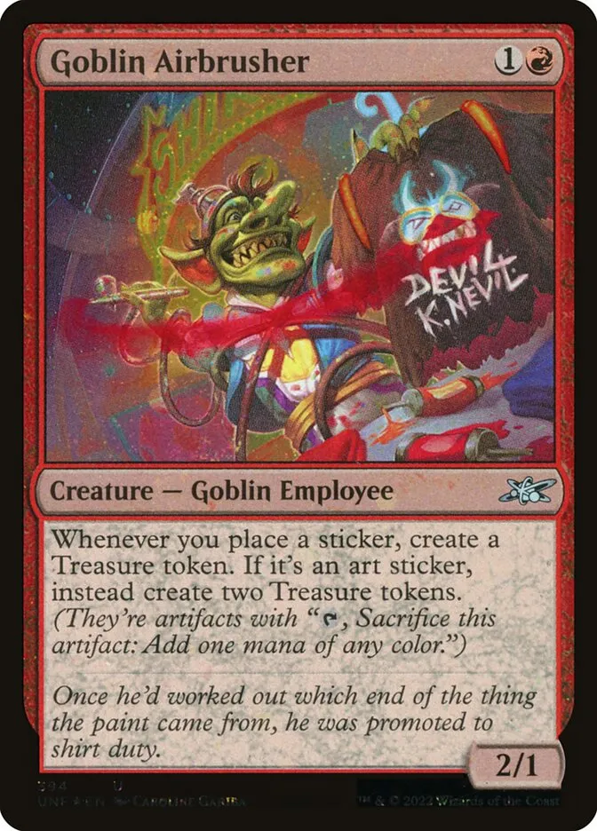 2022 Unfinity Goblin Airbrusher uncommon #394 uncommon card image