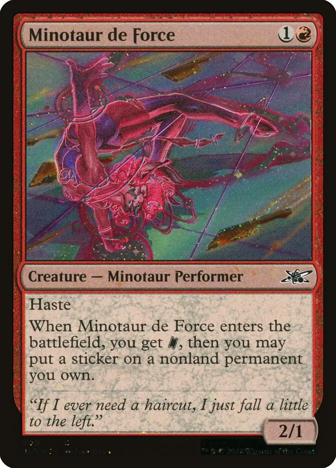 2022 Unfinity Minotaur de Force common #400 common card image