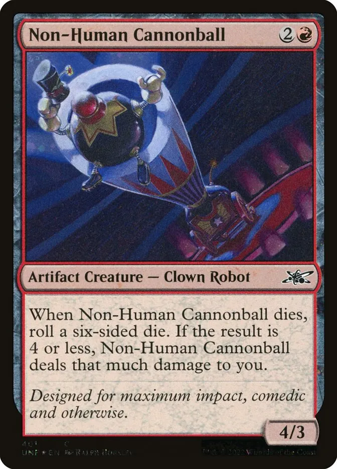 2022 Unfinity Non-Human Cannonball common #401 common card image
