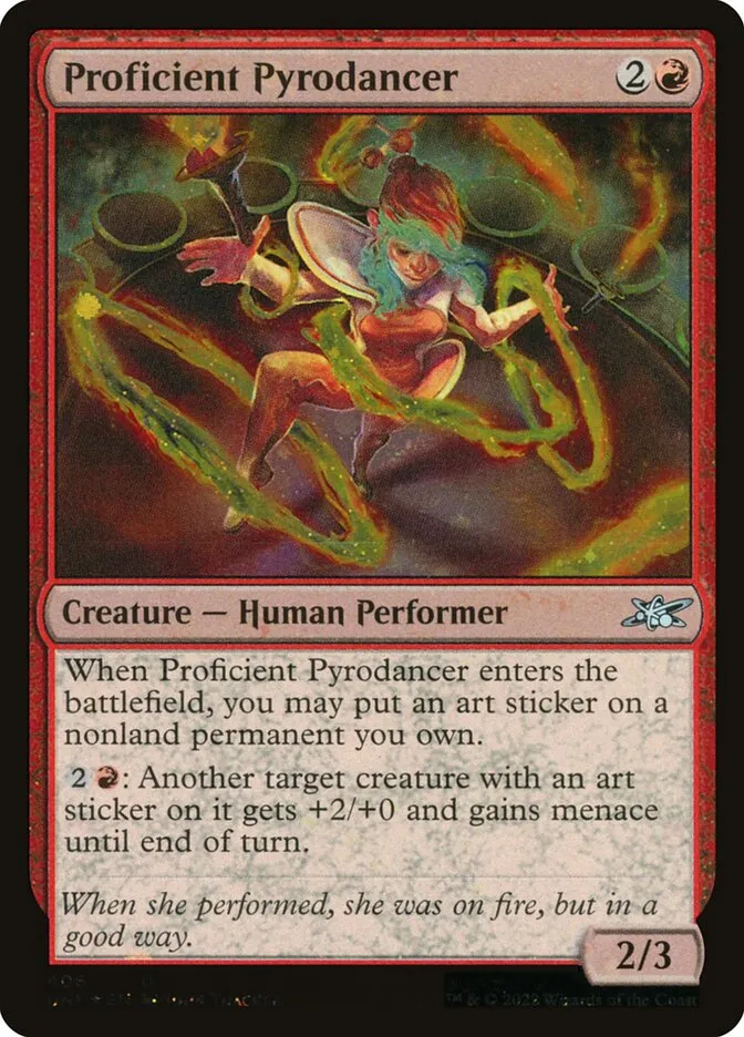 2022 Unfinity Proficient Pyrodancer uncommon #406 uncommon card image