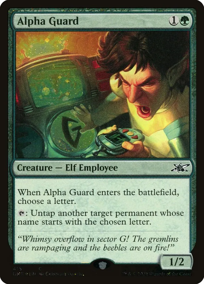 2022 Unfinity Alpha Guard common #415 common card image