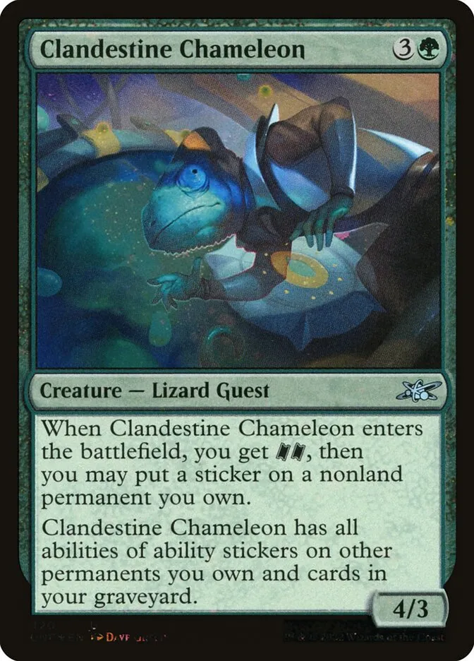 2022 Unfinity Clandestine Chameleon uncommon #420 uncommon card image