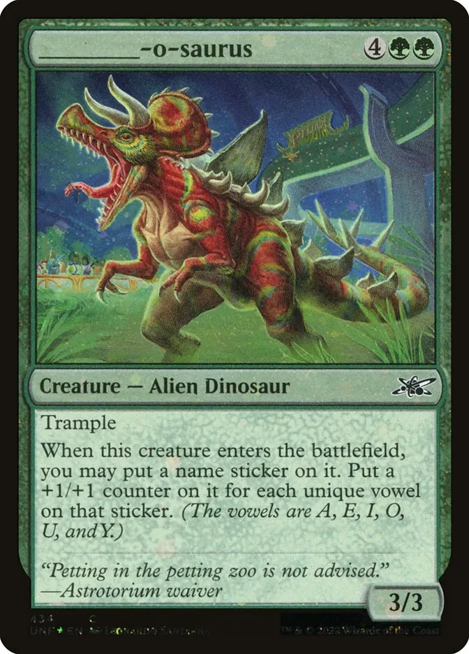 2022 Unfinity _____-o-saurus common #434 common card image