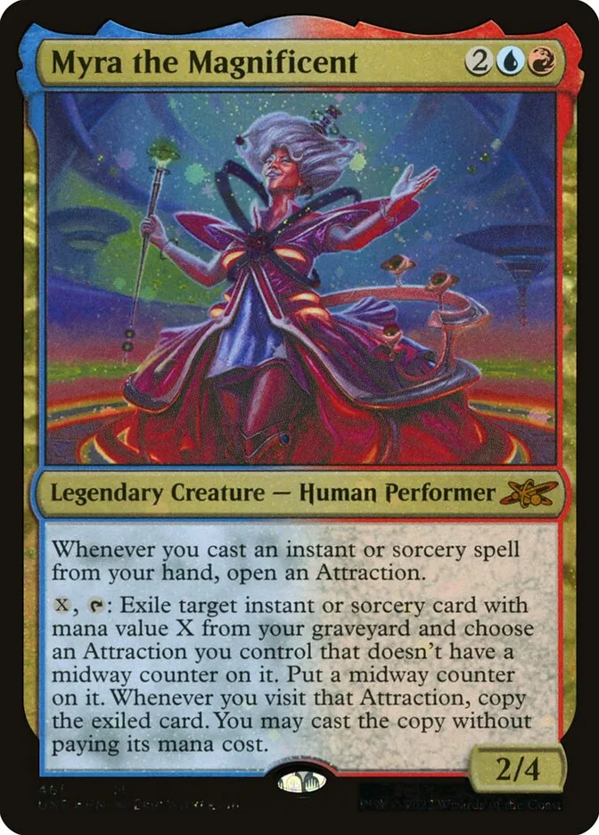 2022 Unfinity Myra the Magnificent #461 mythic card image