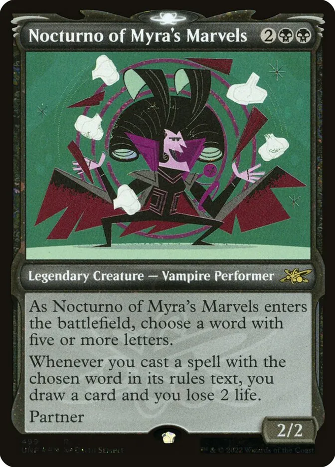 2022 Unfinity Nocturno of Myra's Marvels #499 rare card image
