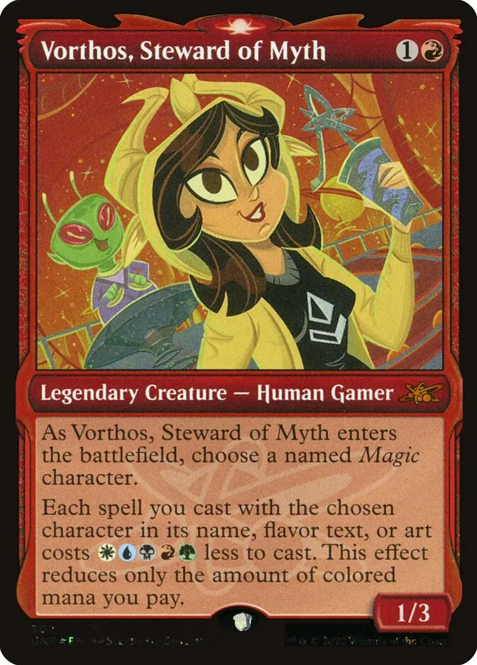 2022 Unfinity Vorthos, Steward of Myth #502 mythic card image