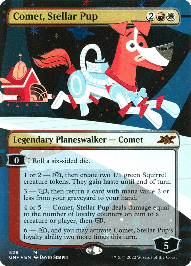 2022 Unfinity Comet, Stellar Pup [Borderless] mythic #526 mythic card image