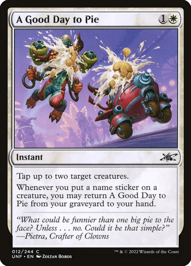 2022 Unfinity A Good Day to Pie common #12 common card image