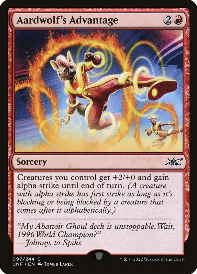 2022 Unfinity Aardwolf's Advantage common #97 common card image