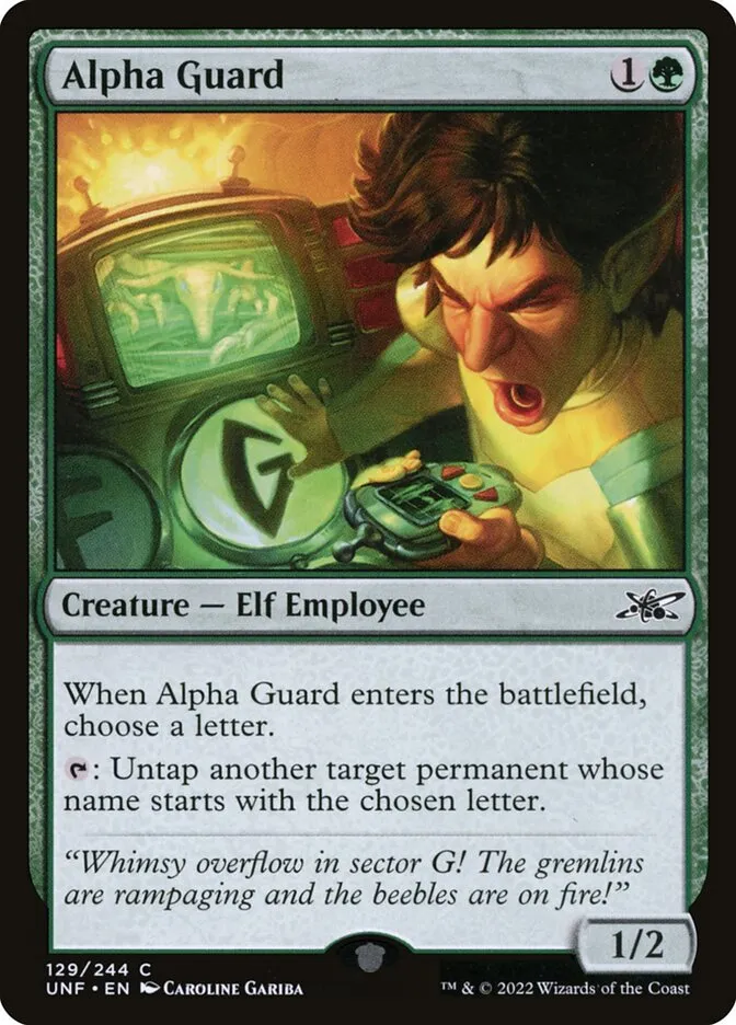 2022 Unfinity Alpha Guard common #129 common card image