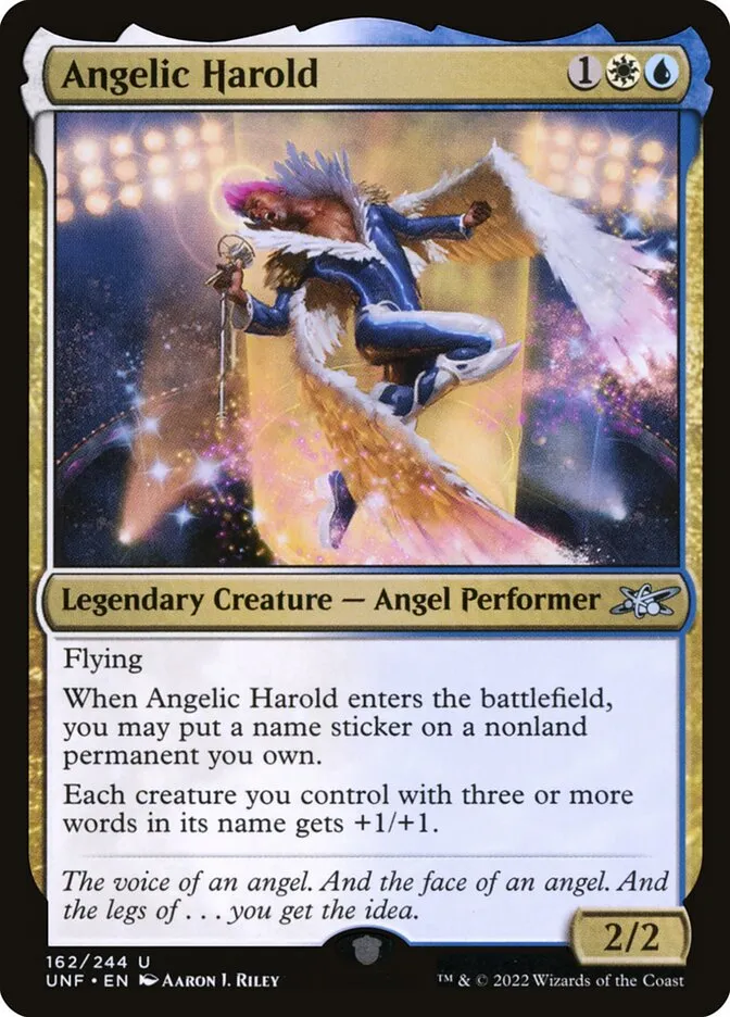 2022 Unfinity Angelic Harold uncommon #162 uncommon card image