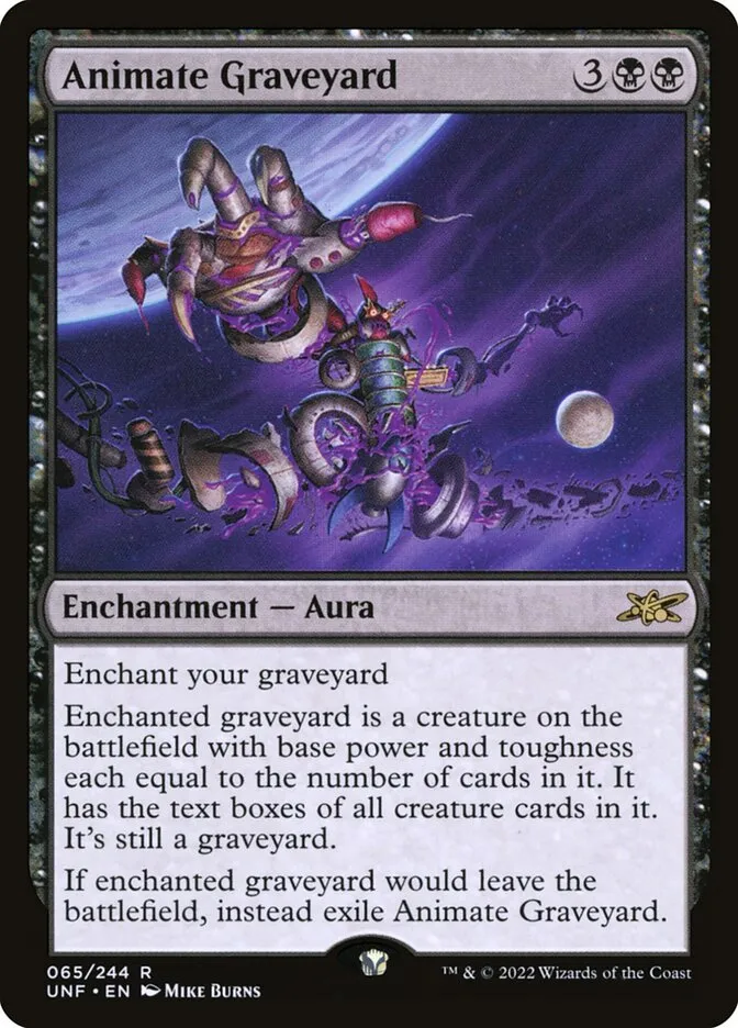 2022 Unfinity Animate Graveyard rare #65 rare card image