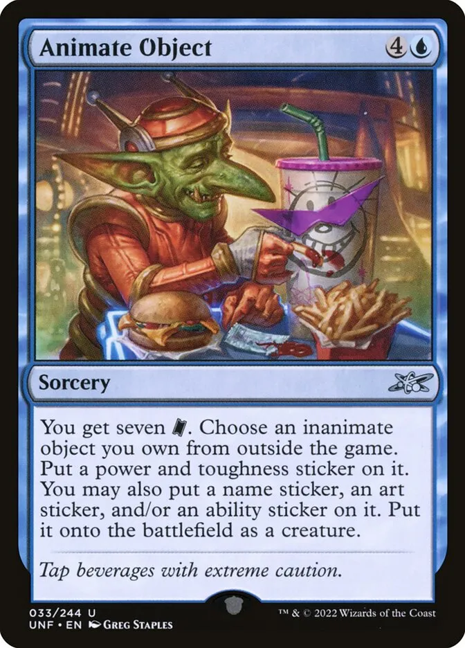 2022 Unfinity Animate Object uncommon #33 uncommon card image