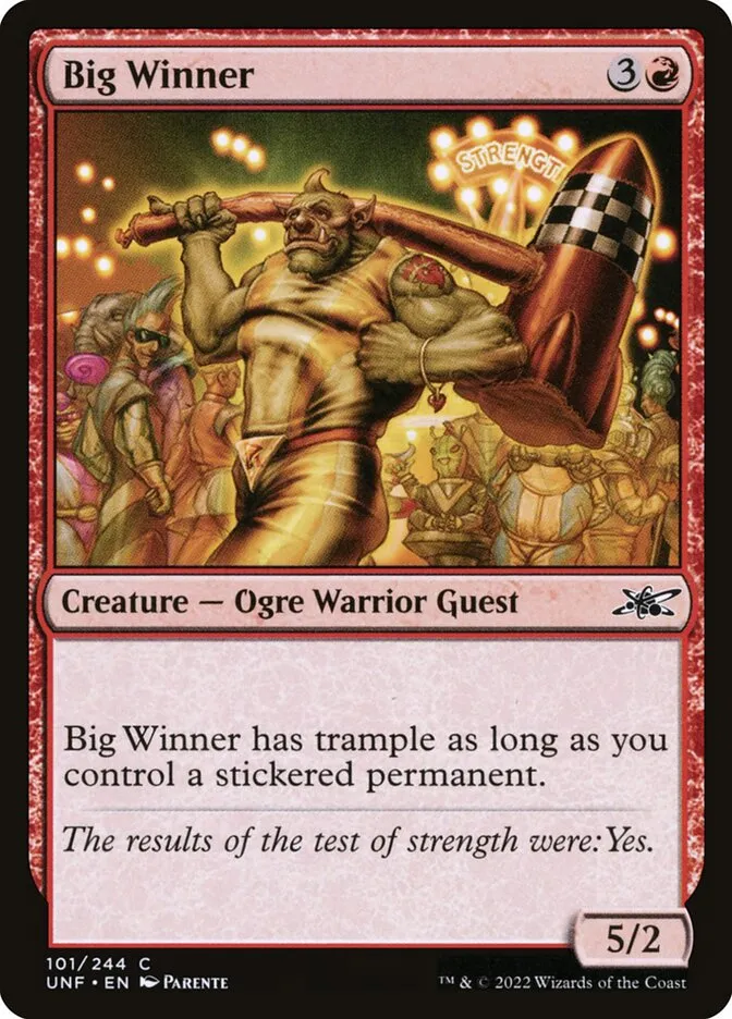 2022 Unfinity Big Winner common #101 common card image