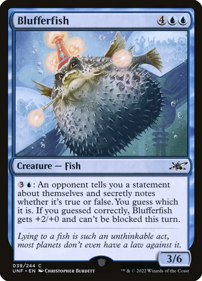 2022 Unfinity Blufferfish common #39 common card image