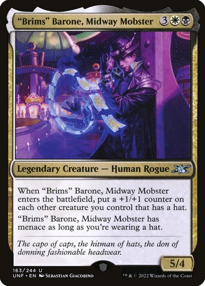 2022 Unfinity "Brims" Barone, Midway Mobster #163 uncommon card image