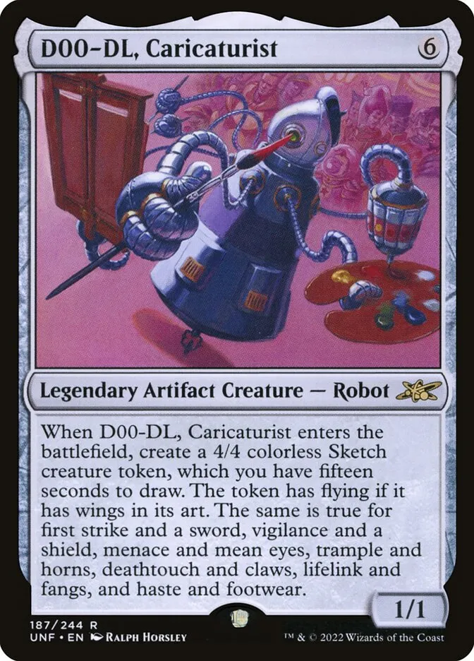 2022 Unfinity D00-DL, Caricaturist #187 rare card image