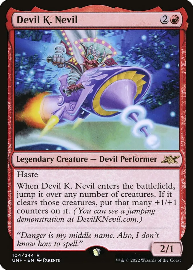 2022 Unfinity Devil K. Nevil rare #104 rare card image
