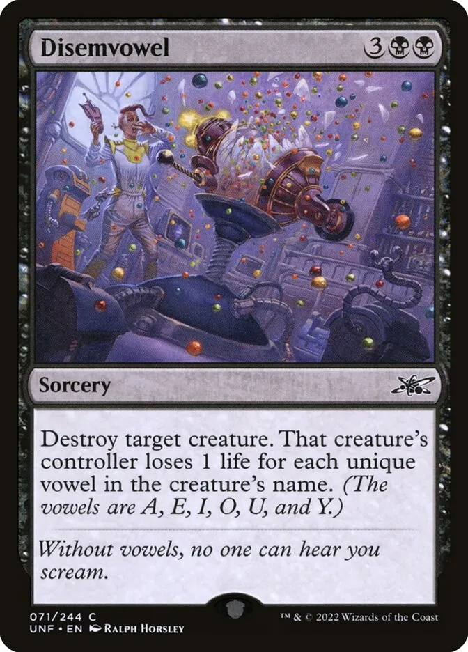 2022 Unfinity Disemvowel common #71 common card image