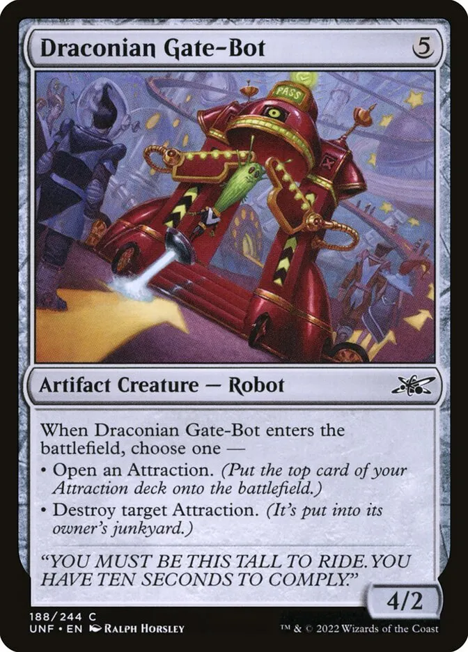 2022 Unfinity Draconian Gate-Bot common #188 common card image