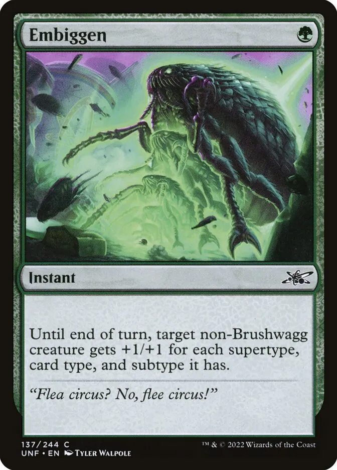 2022 Unfinity Embiggen common #137 common card image
