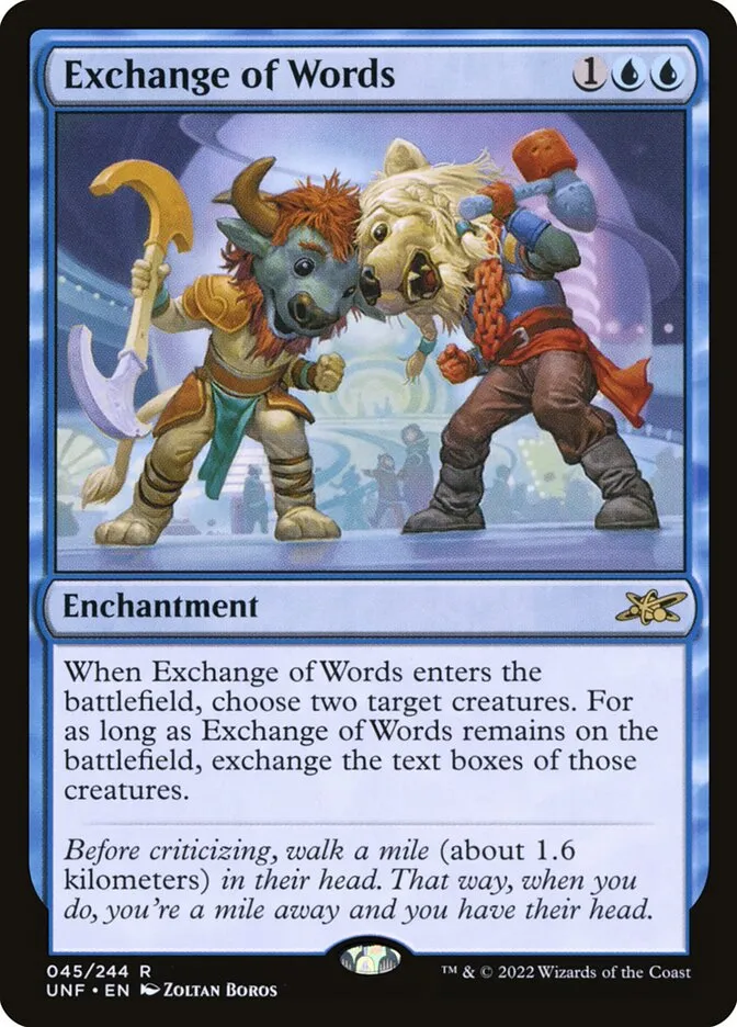 2022 Unfinity Exchange of Words #45 rare card image