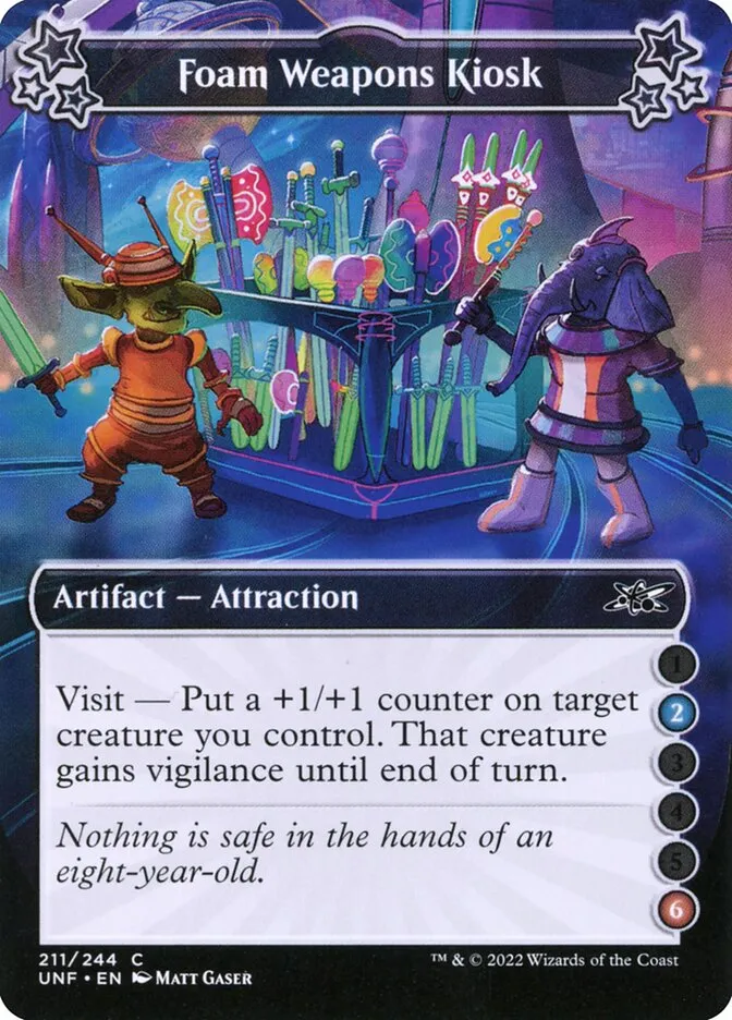 2022 Unfinity Foam Weapons Kiosk common #211a common card image