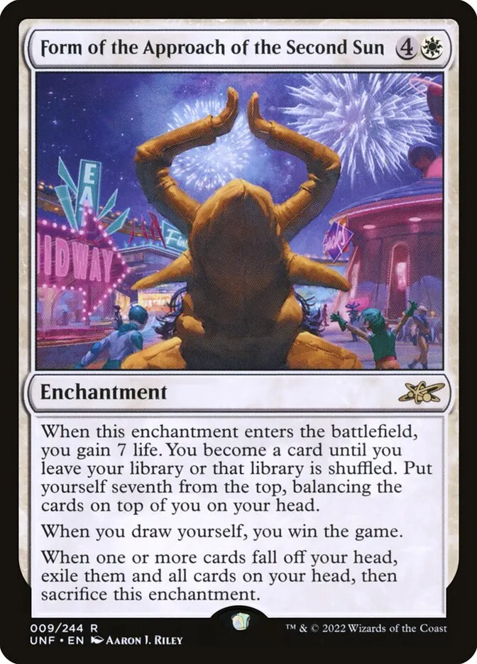 2022 Unfinity Form of the Approach of the Second Sun #9 rare card image