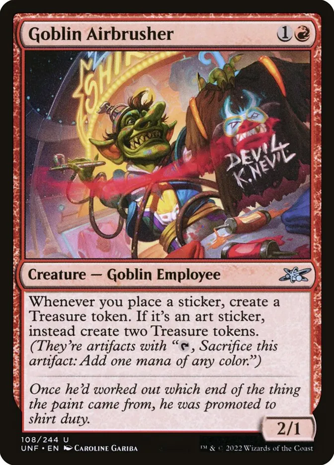 2022 Unfinity Goblin Airbrusher uncommon #108 uncommon card image