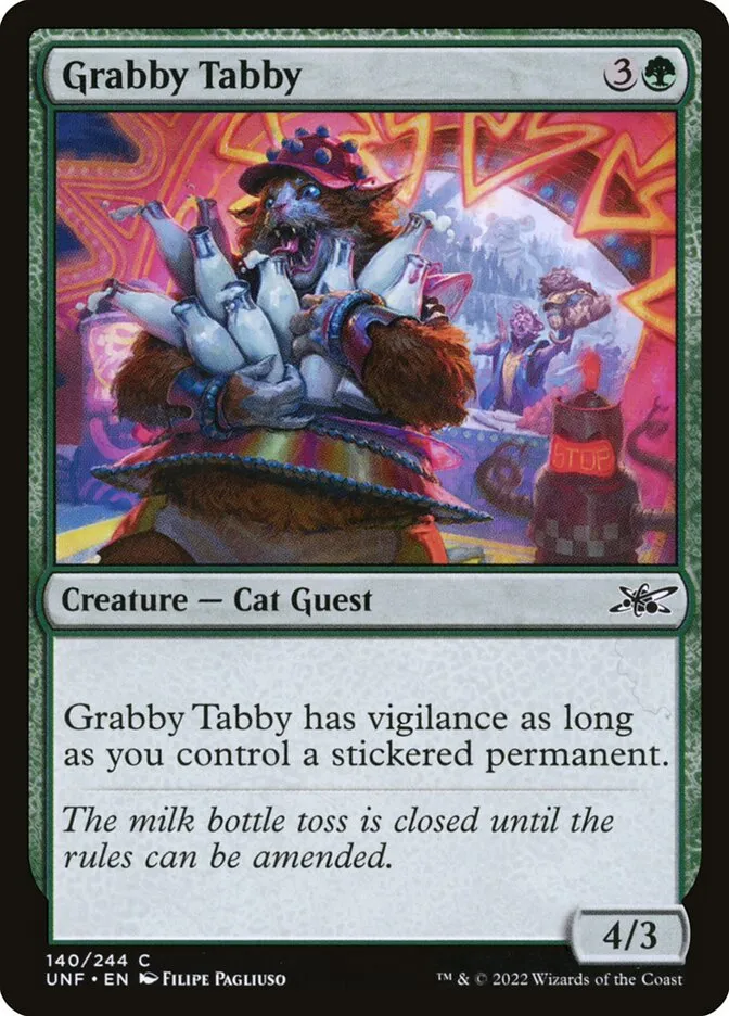 2022 Unfinity Grabby Tabby common #140 common card image