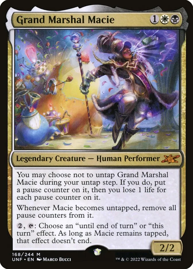 2022 Unfinity Grand Marshal Macie #168 mythic card image