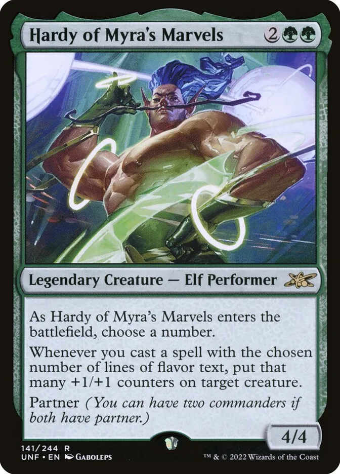 2022 Unfinity Hardy of Myra's Marvels #141 rare card image