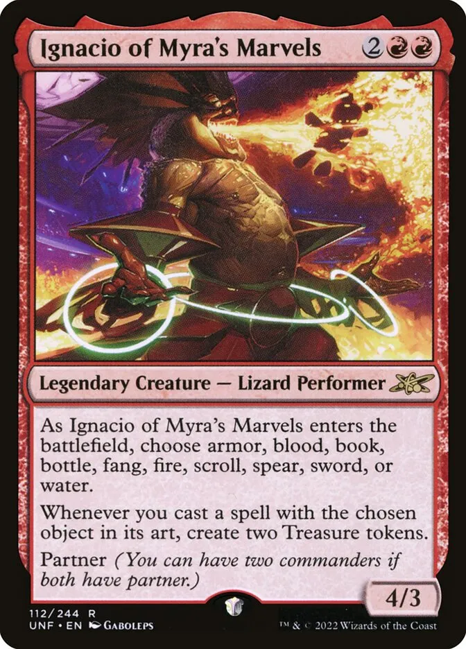 2022 Unfinity Ignacio of Myra's Marvels #112 rare card image