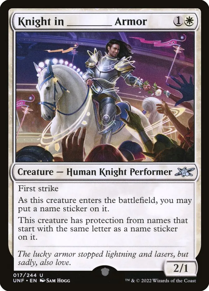 2022 Unfinity Knight in _____ Armor uncommon #17 uncommon card image