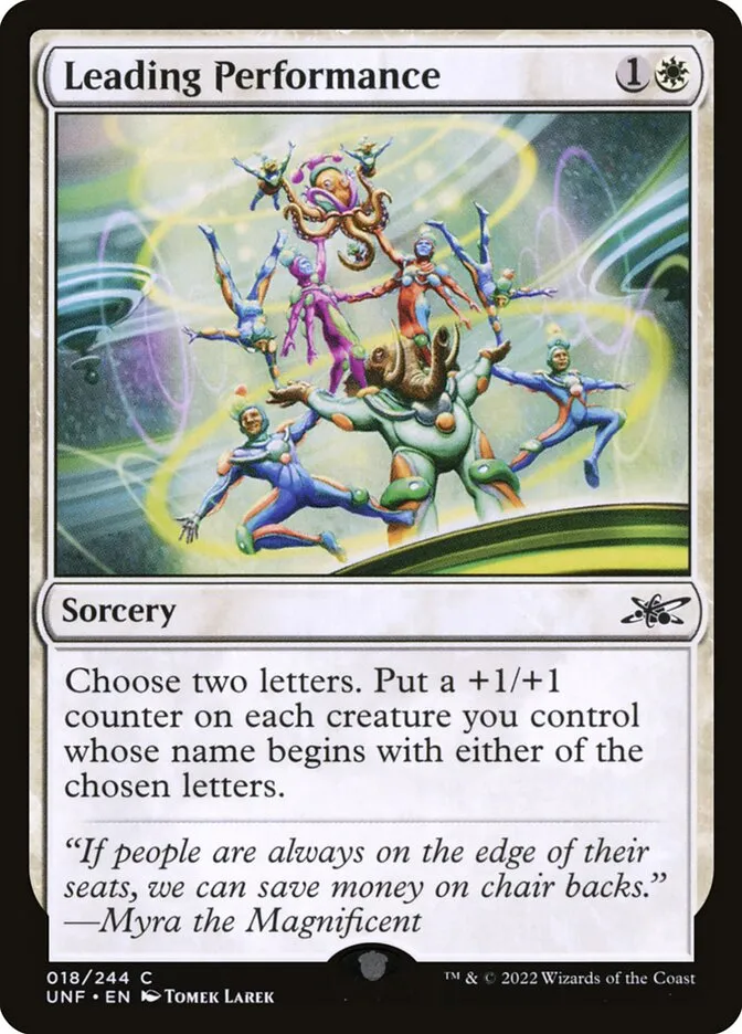 2022 Unfinity Leading Performance common #18 common card image