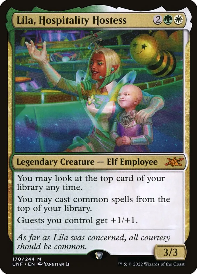 2022 Unfinity Lila, Hospitality Hostess [Galaxy Foil] mythic #170 mythic card image