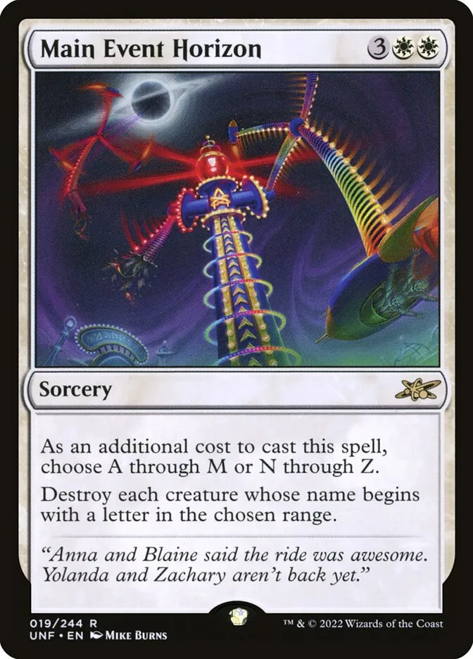 2022 Unfinity Main Event Horizon rare #19 rare card image