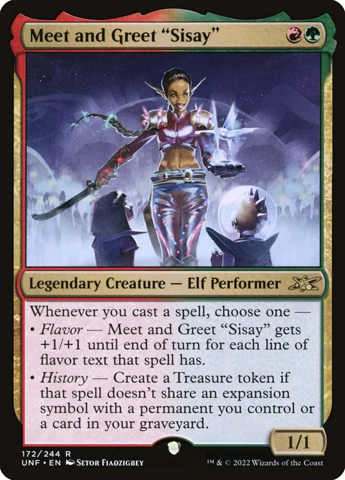 2022 Unfinity Meet and Greet "Sisay" #172 rare card image