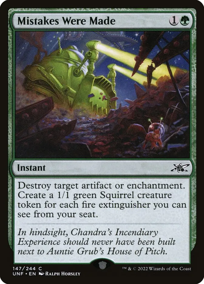 2022 Unfinity Mistakes Were Made common #147 common card image