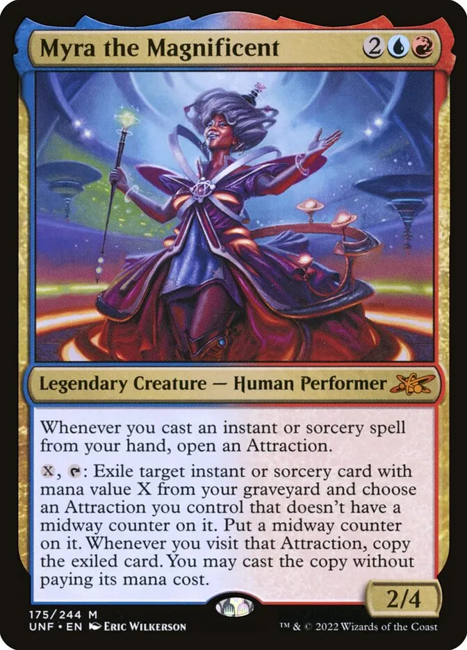 2022 Unfinity Myra the Magnificent #175 mythic card image